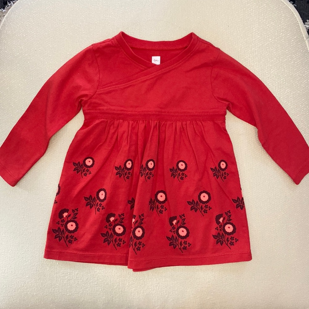 Red Floral Dress| Tea Collection